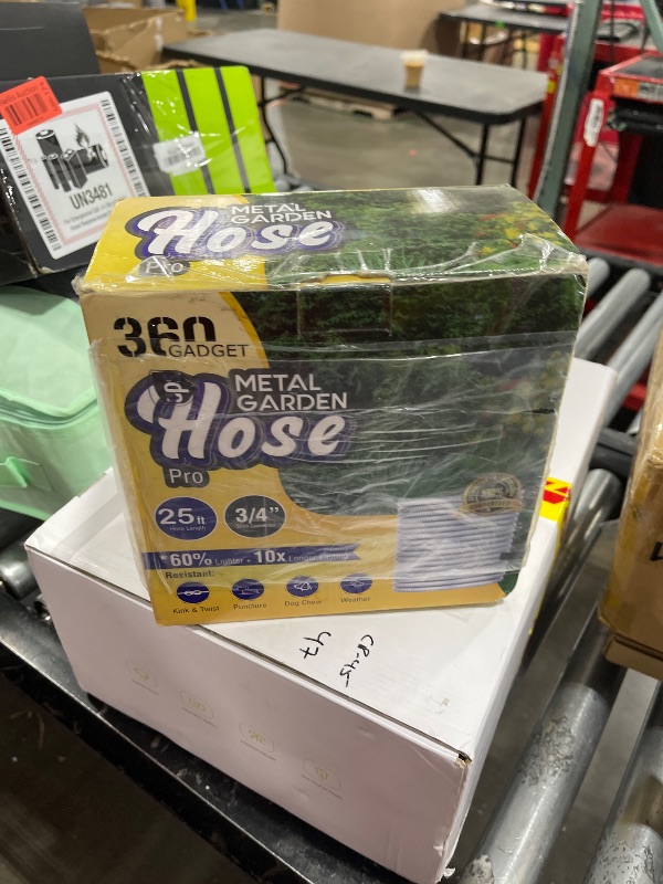 Photo 1 of 360 GADGET Garden Hose - Water Hose 25 FT with Swivel Handle & 8 Function Nozzle, Flexible, Heavy Duty, No Kink, Lightweight Metal Hose for Outdoor, Yard, 304 Stainless Stee