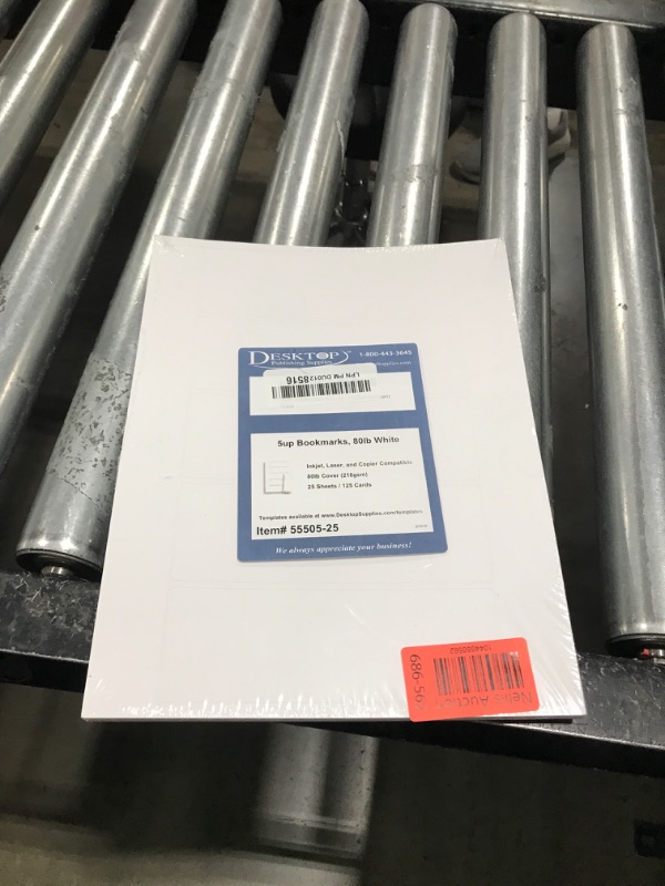 Photo 1 of White Printable Bookmarks - Blank Printing Paper for Inkjet & Laser Printers - Heavyweight 80lb Cover Cardstock - 2" x 6" Perforated 5 per page - 25 Sheets / 125 Blank