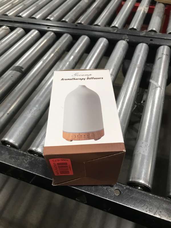 Photo 1 of Gooamp 200ML Ceramic Essential Oil Diffuser - Ultrasonic Aromatherapy & Humidifier with 7-Color LED Lights, Auto Shut-Off, Wood Grain Base, 1H/3H/6H Timer | Scent for Home, Office, Yoga