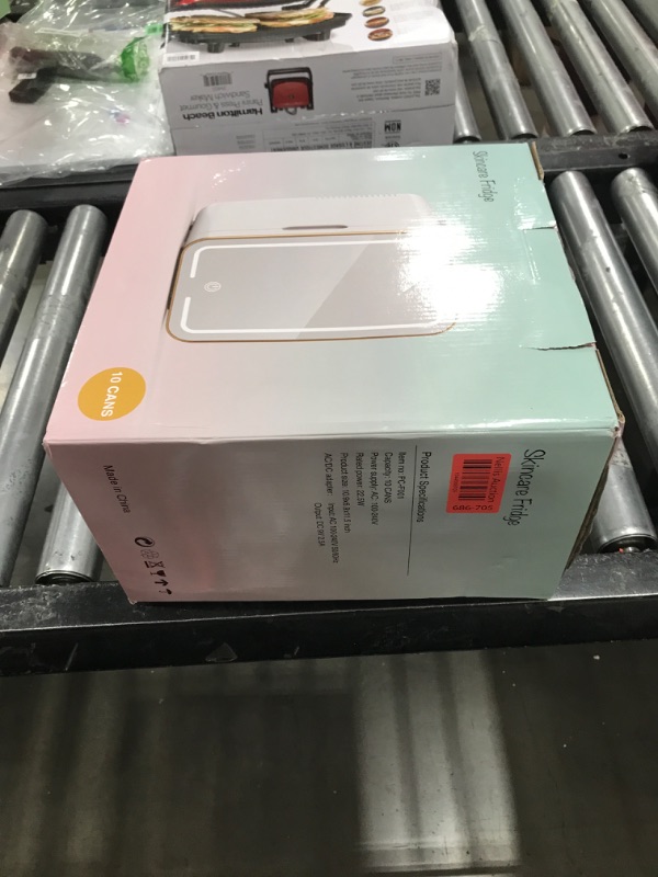 Photo 1 of YLFU Skincare Fridge, 6L/10 Can Mini Fridge for Bedroom with Dimmable LED Mirror, Portable Cooler & Warmer Small Compact Refrigerator for Skincare, Cosmetics, Bedroom and Office, White