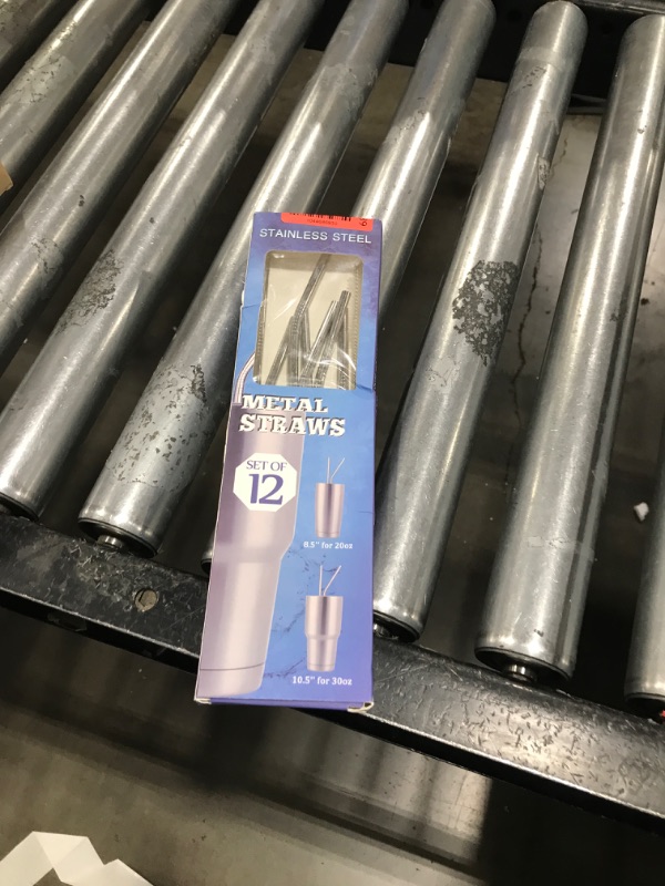 Photo 1 of Hiware 12-Pack Reusable Stainless Steel Metal Straws with Case - Long Drinking Straws for 30 oz and 20 oz Tumblers Dishwasher Safe - 2 Cleaning Brushes Included