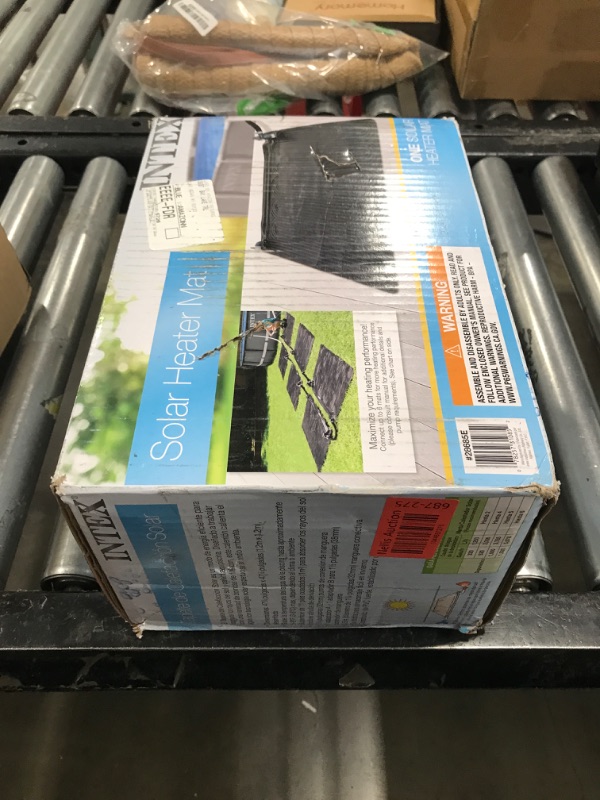 Photo 1 of Intex 28685E 47 Inch x 47 Inch Solar Pool Water Heater Mat for 8,000 Gallon Above Ground Swimming Pool with Hose Attachment and Adaptors, Black