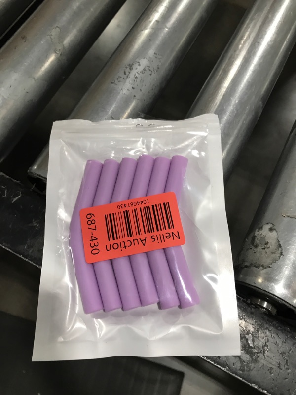 Photo 1 of HINZIC 6Pcs Metal Straw Silicone Tips 5/16 IN Wide(8mm Outer Diameter) Food Grade Rubber Straw Covers Flex Elbow Straw Replacement Tip for Stainless Steel Metal Straws, light-purple