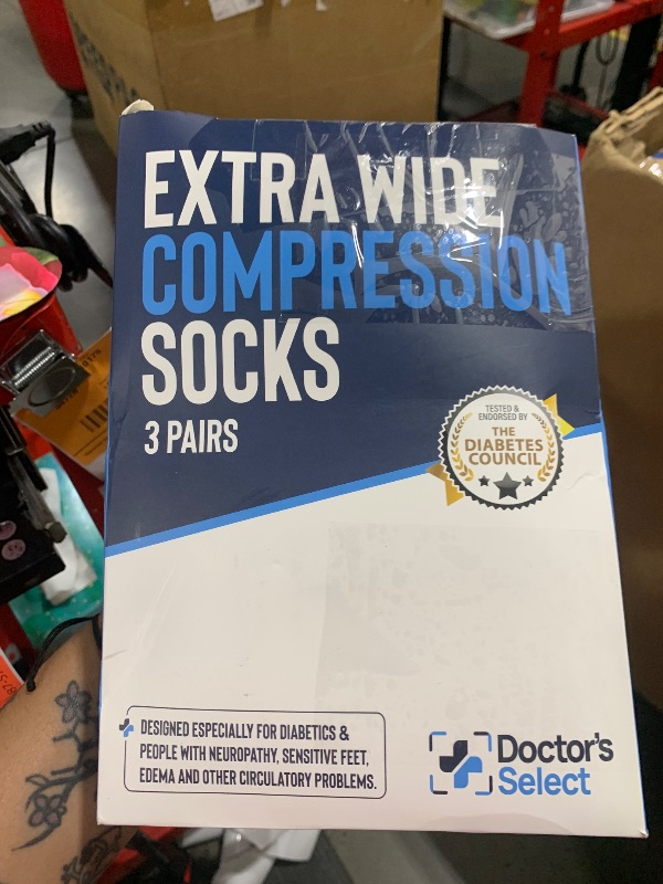 Photo 1 of Doctor's Select 3 Pairs Plus Size Compression Socks Wide Calf - Up to 6XL | 20-30 mmHg Compression Socks for Women Wide Calf | Circulation Support Plus Size Compression Socks for Women | Pink, Purple, Blue
