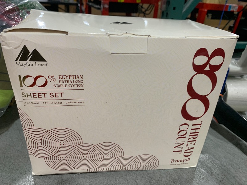 Photo 1 of Mayfair Linen 100% Egyptian Cotton King Size Sheets - 800 High Thread Count, 4 PC White Luxury Hotel Sheets Set, 16" Deep Pocket Sateen Weave Extra Soft Cooling Bed Sheet Set