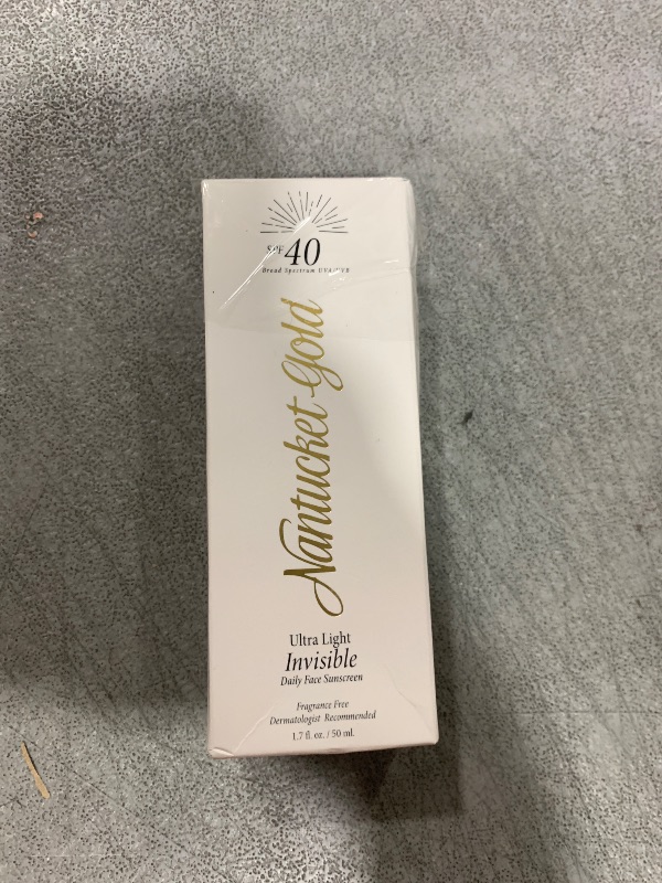 Photo 1 of Nantucket Gold 100% Invisible Daily Face Moisturizer with SPF 40 + Hyaluronic Acid + Vitamin C, Weightless, Scentless, Primer - For All Skin Skin Tones - 1.7 fl oz