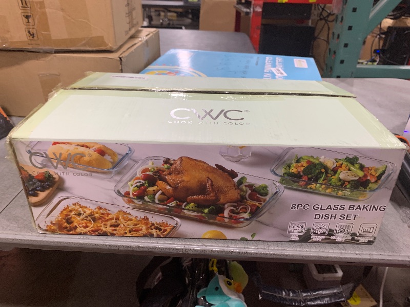 Photo 1 of COOK WITH COLOR 8 PC. Glass Baking Dish Set with Lids - Deep Casserole Dish, Glass Food Container, Oven, Freezer and Microwave Safe, Clear Container, Mint