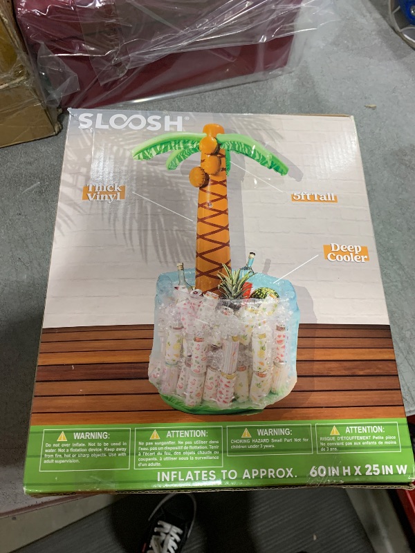 Photo 1 of JOYIN 60" Inflatable Palm Tree Cooler, Beach Theme Decor, Pool Party Decorations, Luau Hawaiian Birthday Party Supplies, Ocean Jungle Tropical Themed Summer Outdoor Drink Cooler