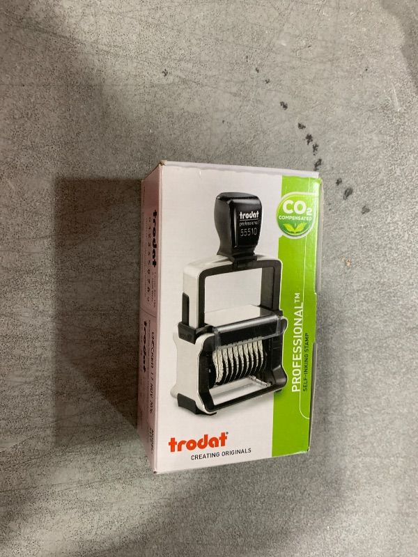 Photo 1 of Trodat Numberer Stamp Professional 55510 – 10 Digits, Self Inking, 3/16" (5 mm) Characters, Black Ink