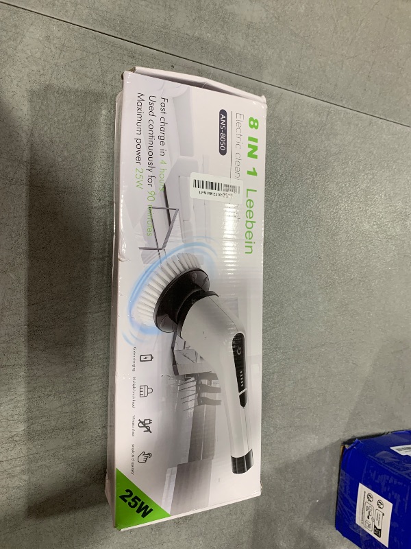 Photo 1 of Leebein Electric Spin Scrubber, Cordless Cleaning Brush with 8 Replaceable Brush Heads, Tub and Floor Tile 360 Power Scrubber Dual Speed with Adjustable & Detachable Handle for Bathroom Kitchen Car