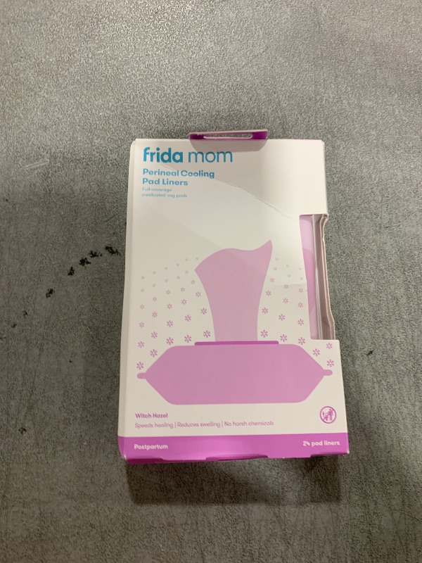 Photo 1 of Frida Mom Witch Hazel Perineal Cooling Pad Liners for Postpartum Care, Hospital Bag Essentials for Pain Relief After Birth, Full-Length Medicated Cooling Pad Liners (24ct)