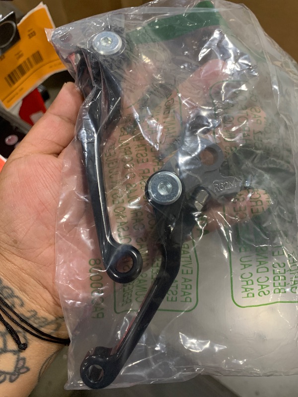 Photo 1 of JFG RACING Dirt Bike Foldable Clutch Brake Levers,Clutch Lever Breakaway Levers for KX65 00-24/KX85 01-24/KX100 01-21/KX250 00-04/KX125 00-05/KX112 22-24/KX500 KX250F 2004-Black