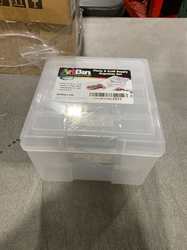 Photo 1 of ArtBin 6947ZZ Photo & Craft Organizer Set, Large Box with [5] Plastic Storage Cases Inside, Clear
