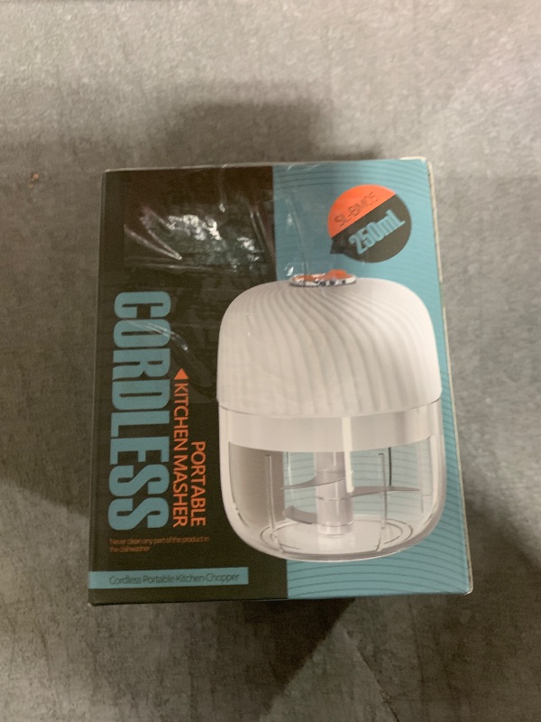 Photo 1 of Electric Garlic Chopper, Mini Portable Veggie Chopper, 250ML Garlic Grinder Masher Onion Chopper, Blender to Vegetable, Wireless Food Processor for Ginger, Chili, Fruit, Meat, etc