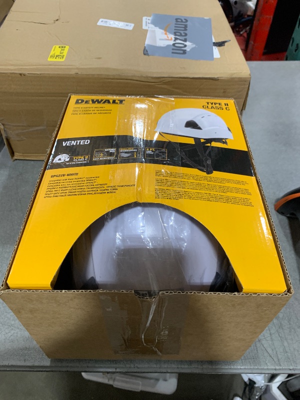Photo 1 of DEWALT DPG22V White Type II Class C 4-Point Ratcheting Vented Safety Helmet
