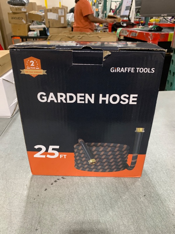 Photo 1 of Giraffe Tools Garden Hose 25FT 1/2” Lightweight Flexible Water Hoses Burst 600 psi with 9 Spray Function Nozzle Heavy Duty Hose