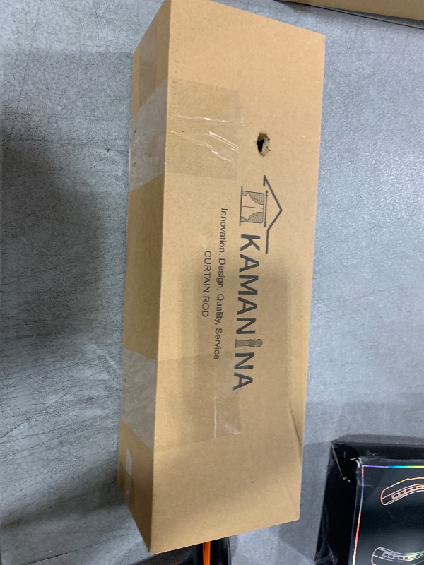 Photo 1 of KAMANINA Curtain Rods for Windows 72 to 144 Inches (6-12ft) Long Heavy Duty Curtain Rod, 7/8 Inch Adjustable Decorative Drapery Rods with Netted Texture Finials, Bronze