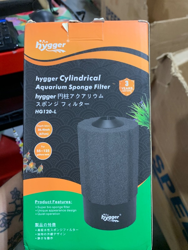 Photo 1 of hygger Aquarium Sponge Filter 55-125 Gallon Fish Tank Filter for Breeding Fry Shrimp Snails Betta Air-Powered Filter with Reusable Biochemical Ball Spare Sponge Foam Filter