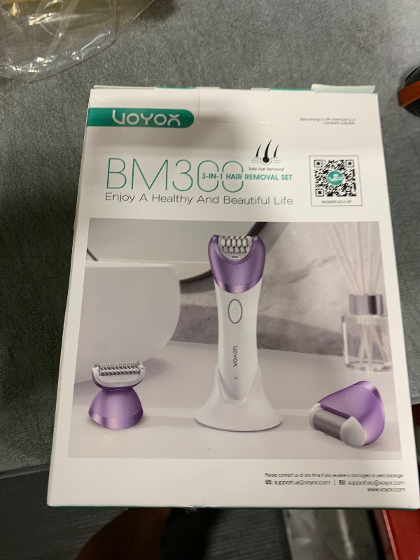 Photo 1 of VOYOR Epilator for Women, 3 in 1 Epilator Hair Removal for Women, Epilators Hair Remover for Leg Arm with 30 Tweezers, Rechargeable & Cordless Electric Lady Shaver & Trimmer BM300 (Purple)