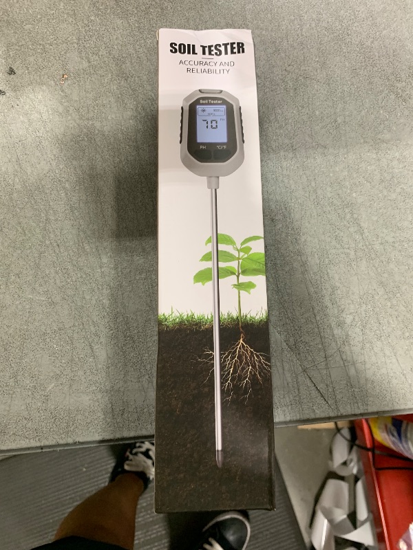 Photo 1 of 4-in-1 Soil Moisture Meter Digital Plant Temperature/Soil Moisture/PH Meter/Sunlight Intensity Backlight LCD Display Soil Test Meter for Gardening, Farming and Outdoor Plants