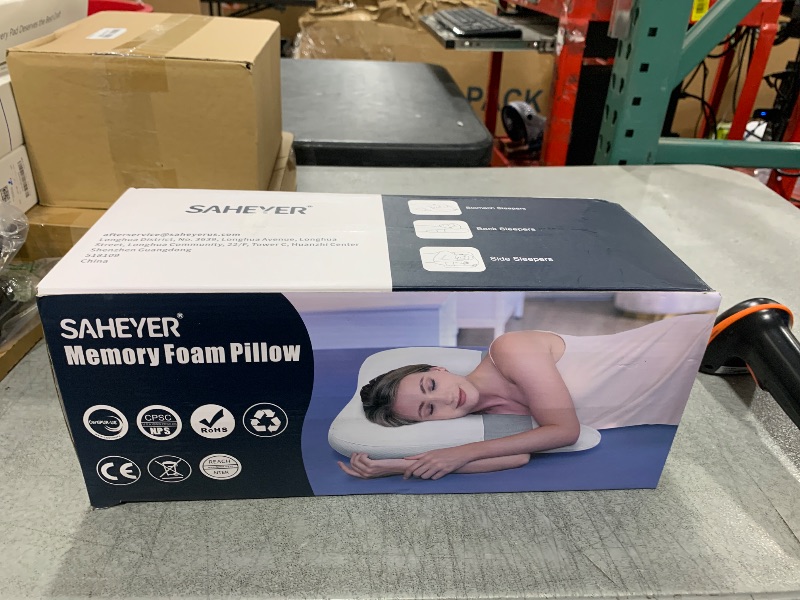 Photo 1 of SAHEYER Side Sleeper Pillows for Adults, U Shaped Body Pillow for Pain Relief, Orthopedic Memory Foam Shoulder Pillow for Side,Stomach, Back, Arm with Removable Washable Cover (Upgraded Version), Blue