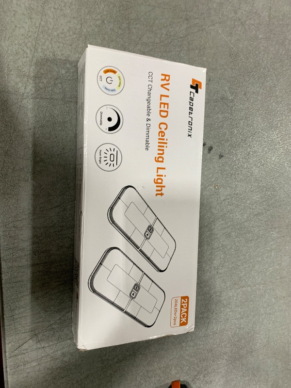 Photo 1 of CT CAPETRONIX RV Lights Interior, 3 Color TEM Camper Lights, 204 LEDs Dimmable 12v Volt Led Lights Fixture, RV Ceiling Dome Light w Switch for RV/Camper/Car/Trailer/Boat (Warm Cool Natural White)