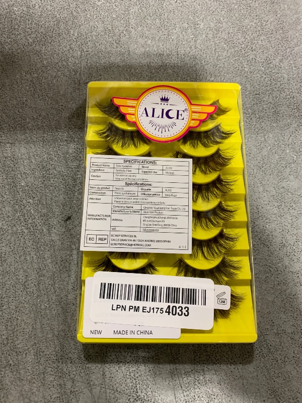 Photo 1 of ALICE Brown Lashes False Lashes Natural Look Eyelashes Cat Eye Faux Mink Lashes with Clear Band Wispy Fake Eyelashes Lash Strips 8 Pairs