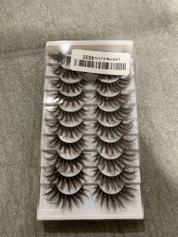 Photo 1 of Brown Eyelashes Fairy Lashes Cat Eye Wispy False Eyelashes Mink Fluffy Dramatic Dark Brown Strip Lashes Fox Eye Long Volume Fake Eyelashes 10 Pairs (MQ608)