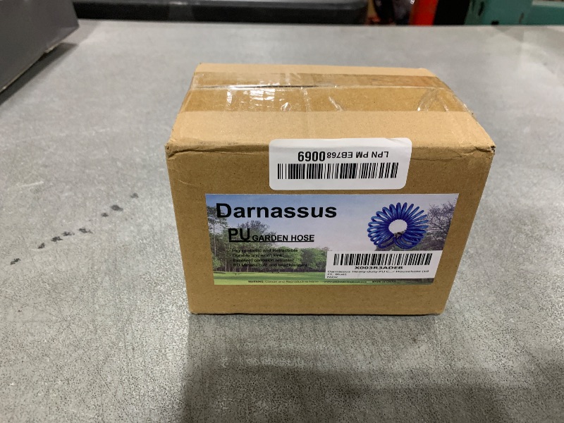 Photo 1 of Darnassus Heavy-duty PU Coil Hose, Self-Coiling Garden Hose with Solid Brass Fittings, Retractable, Corrosion Resistant, for Household (10 FT, Blue)