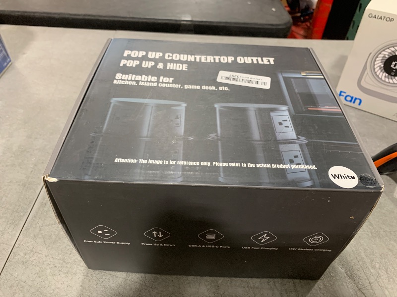 Photo 1 of ANNQUAN 20 Amp Pop Up Countertop Outlet with 15W Wireless Charger,Max 65W Power Delivery,4.75" Pop Up Electrical Outlet with 3 Outlets 3 USB Ports for Home Office