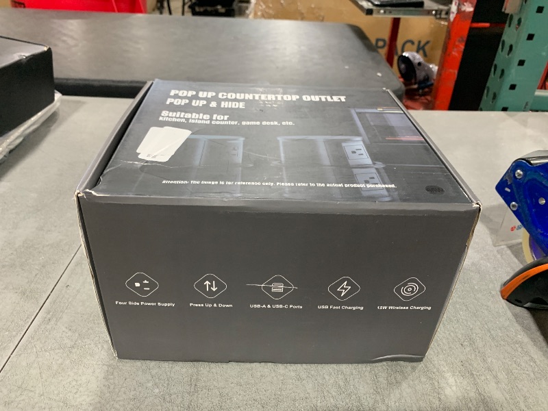 Photo 1 of ANNQUAN 20 Amp Pop Up Countertop Outlet with 15W Wireless Charger,Max 65W Power Delivery,4.75" Pop Up Electrical Outlet with 3 Outlets 3 USB Ports for Home Office
