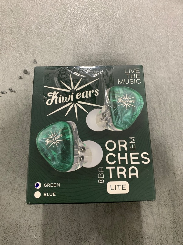 Photo 1 of Linsoul Kiwi Ears Orchestra Lite Performance Custom 8BA in-Ear Monitor IEM with Detachable 4-core 7N Oxygen-Free Copper OFC Cable, Handcrafts Faceplate for Audiophile Studio Musician (Green)