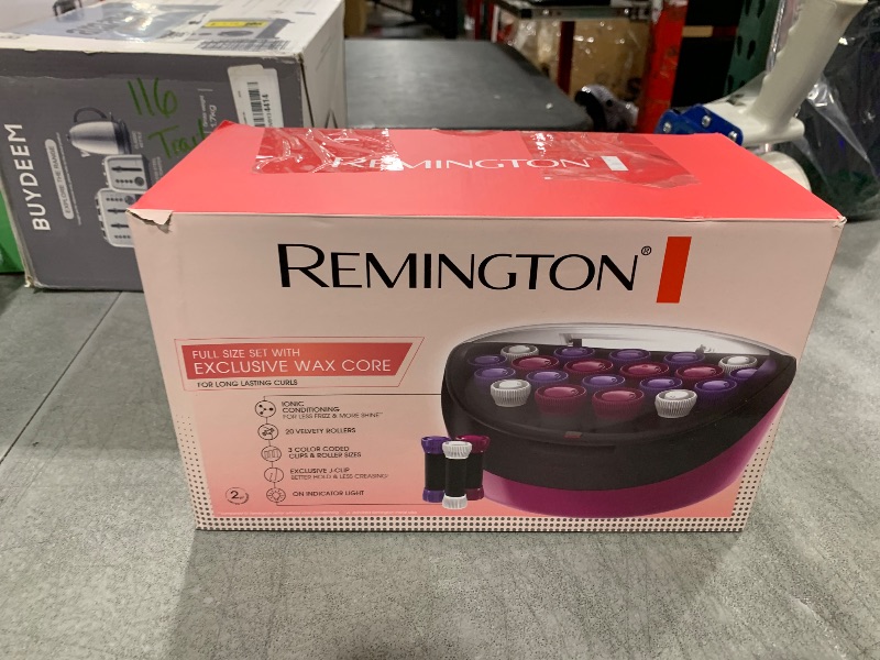 Photo 1 of Remington Ionic Conditioning Hair Setter, 20 Velvet Hair Rollers, 6 Large (1¼”), 10 Medium (1"), 4 Small (¾”), Blowout Style Hair Curlers