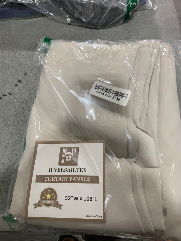Photo 1 of H.VERSAILTEX Blackout Curtain for Living Room Thermal Insulated Window Treatment Curtain Extra Long 108 inch Length Energy Saving Solid Grommet Top Blackout Drape, One Panel, Stone, 52" W x 108" L