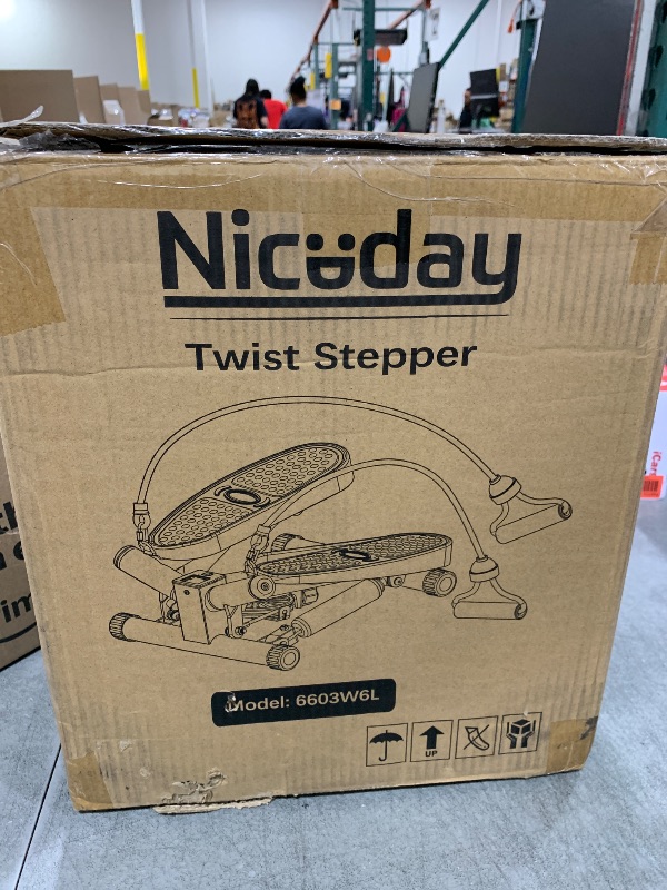 Photo 1 of Niceday Twist Stepper for Exercise at Home, Mini Stair Stepper with Resistance Bands at Home Workout Equipment with 300LBS Loading Capacity, Hydraulic Fitness Stepper with LCD Monitor Gray