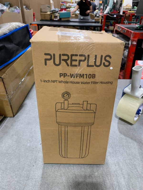 Photo 1 of PUREPLUS Whole House Water Filter Housing, 10"x4.5" Universal Housing, Pre-Filtration System, with Pressure Gauge, 1" NPT