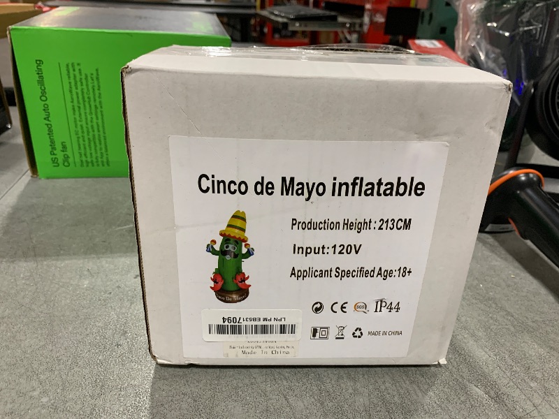 Photo 1 of InfleasJoiy 7ft May Carnival Cactus Inflatable Decoration, Holiday Yard Decoration with LED Lights, Outdoor Inflatable Decoration for Yard, Garden, Patio,