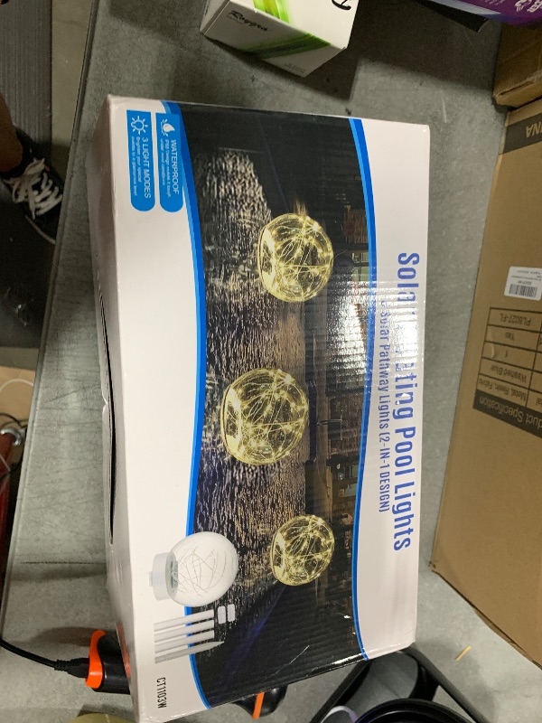 Photo 1 of Solar Floating Pool Lights, 5.9" Glow in The Dark Warm White Pool Lights That Float, 2-in-1 Design Float or Insert Solar Globe Light, Waterproof Floating Light for Pools, Garden, Paito(2 Piece)