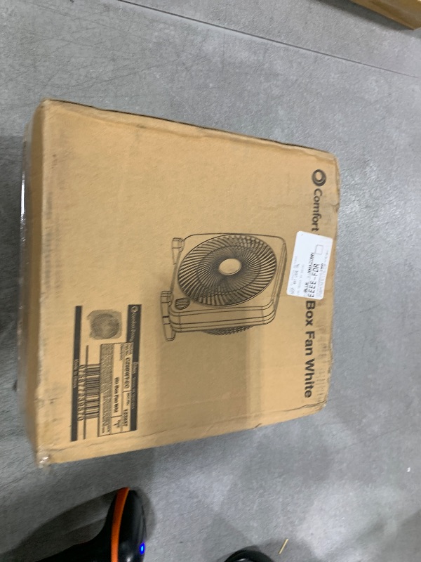 Photo 1 of Comfort Zone Box Fan, 9 inch, Portable, Electric Quiet, 3 Speed, Small Box Fan, Desk Fan, Table Fan, Airflow 9.65 ft/sec, Ideal for Home, Bedroom, Dorm, & Office, CZ9BWT