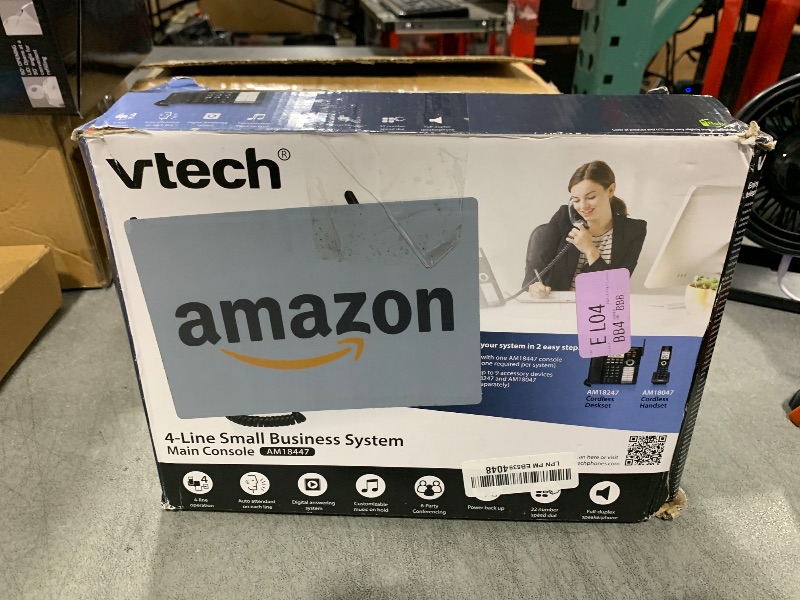 Photo 1 of VTech AM18447 Main Console 4-Line Expandable Small Business Office Phone System with Answering Machine, Intercom, Auto Attendant & Music on Hold, Black