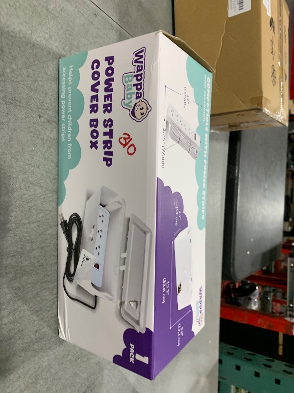 Photo 1 of Power Strip Cover Box - Effectively Baby Proofs Power Strip with Patented Dual Lock. Convenient Side Openings for Cords & Cables. Protects Small Hands & Fingers