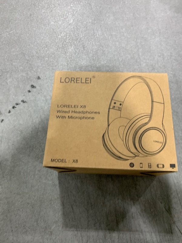 Photo 1 of LORELEI X8 Over-Ear Wired Headphones with Microphone with 1.45m-Tangle-Free Nylon Line&3.5mm Plug,Lightweight Foldable & Portable Headphones for Smartphone,Tablet,Computer,Mp3/4(Space Black)