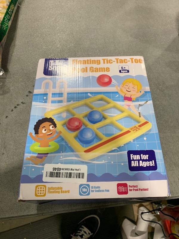 Photo 1 of TicTac Shot Pool Toys Games Set- Tic-Tac-Toe Inflatable Pool Toy with 10 Balls - for Adults Teens Kids 2-10 Players
