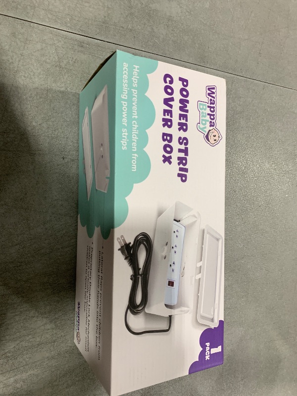 Photo 1 of Power Strip Cover Box - Effectively Baby Proofs Power Strip with Patented Dual Lock. Convenient Side Openings for Cords & Cables. Protects Small Hands & Fingers