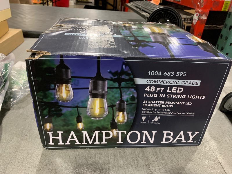 Photo 1 of Brightever Outdoor String Lights 150FT, Patio Lights with 75+2 Dimmable ST38 Shatterproof LED Bulbs, Vintage Edison String Lights for Outside, Waterproof Bistro Lights for Halloween Backyard 2700K