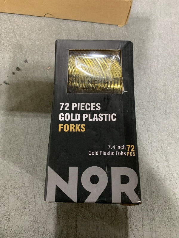 Photo 1 of N9R 72Pcs Gold Plastic Forks, Solid, Durable and Heavy Duty Plastic Forks, Perfect Utensils for Parties, Thanksgiving, Christmas and Daily Use