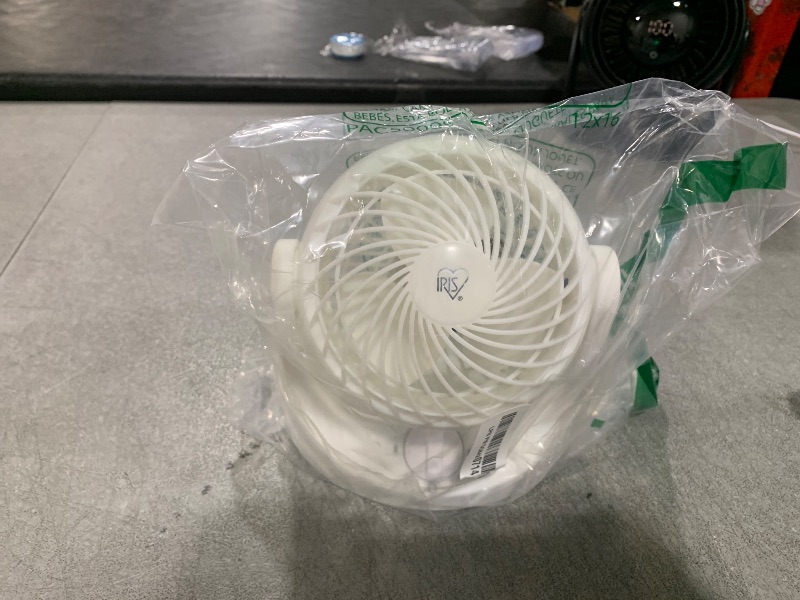 Photo 1 of IRIS USA WOOZOO Desk Fan, Air Circulator, 3 Speeds, 32ft Max Air Distance, 112° Adjustable Tilt, 27.5db Low Noise, Small Fan for Bedroom, Office, Dorm, White