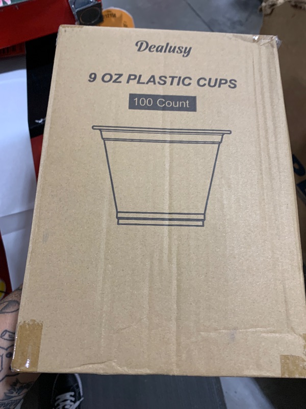 Photo 1 of Dealusy 100 Pack 9 oz Clear Plastic Cups, Sturdy & Food Safe Disposable Plastic Cups for Wine Cocktail Punch