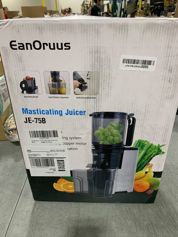 Photo 1 of Cold Press Juicer, 5.8" Wide Feed Chute Juice Extractor Machine with 400W, High Juice Yield, Slow Masticating Juicer for Whole Vegetables & Fruits, Metallic Silver