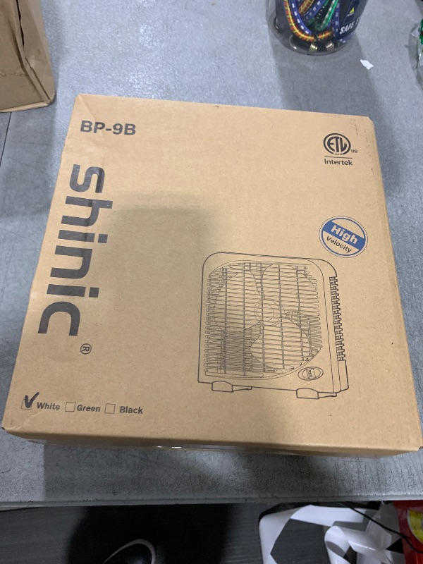 Photo 1 of shinic 10" Tabletop Box Fan for Bedroom, 2 Speeds, Quiet Table Fan with Strong Airflow, Energy Efficient Small Box Fan, Portable Kitchen Exhaust Fan for Bedroom Bathroom Office Dorm Workshop, White